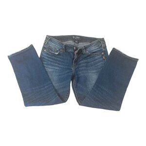 Silver Womens Suki Mid Capri Jeans 30X22.5" Distressed Dark Wash Denim